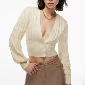 Aritzia Wilfred Plunge Front Cardigan